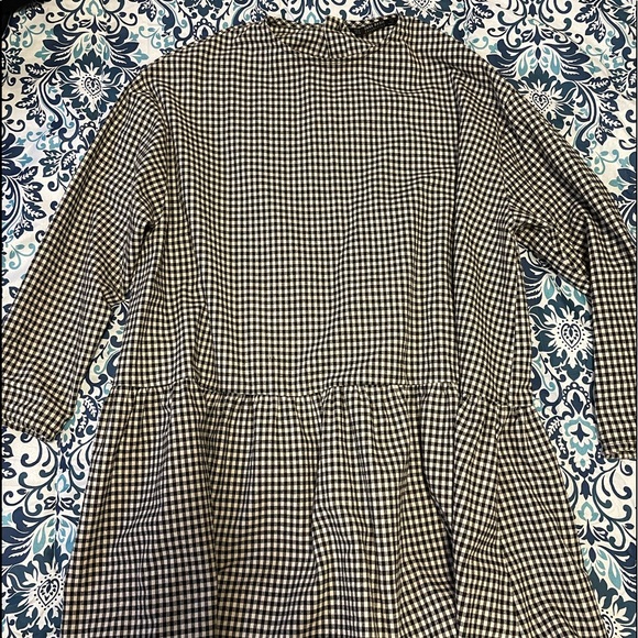 ZARA Gingham Checkered Loose Dress - Picture 2 of 5